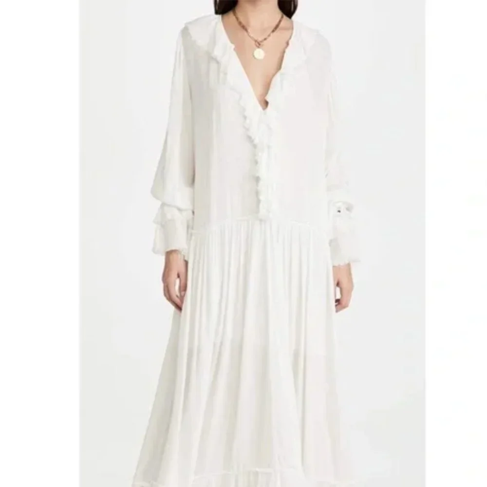 *SOLD*Free People Sweet Darlin Dress in Ivory size small (oversized) slip inside - Picture 1 of 6